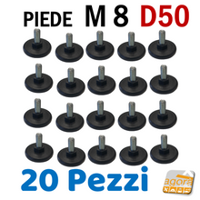 Carica l'immagine nel visualizzatore di Gallery, busta industriale piedini filettati M8mm diametro 5cm neri in acciaio per telai