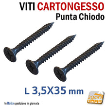 Carica l'immagine nel visualizzatore di Gallery, 1000pz VITI FOSFATATE NERE AUTOFILETTANTI PER CARTONGESSO MM 35 VITE TPS L3,5CM CTG 3,5x35 viteria industriale altissima qualità economica professionale vite