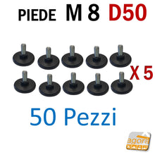 Carica l'immagine nel visualizzatore di Gallery, Piedino Filettato M8 regolabile per telai tavoli strutture robusto largo con grande base di appoggio in confezione industria direttamente dal produttore robusto