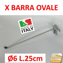 Carica l'immagine nel visualizzatore di Gallery, GANCI CROMATI ARREDAMENTO NEGOZI BROCHE 25 CM PORTABLISTER X TUBO BARRA OVALE