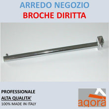 Carica l'immagine nel visualizzatore di Gallery, 25pz GANCI DIRITTI BROCHE ATTREZZATURA NEGOZI 35 CM CROMATI MENSOLA ATTACCO TUBOLARE