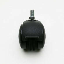 Carica l'immagine nel visualizzatore di Gallery, 4PZ RUOTE C/PERNO FILETTATO M10 X 15MM RUOTA C/FRENO S/FRENO GIREVOLE D.50mm NERA 3