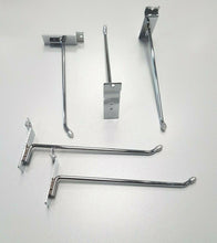 Load image into Gallery viewer, 10pz GANCI GANCIO PORTABLISTER 20 CM CROMATI PER PANNELLO DOGATO NEGOZIO ARREDO