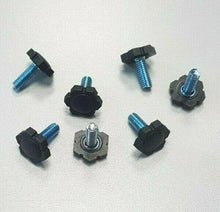 Carica l'immagine nel visualizzatore di Gallery, 10pz PIEDI PIEDE PIEDINO FILETTATO M6X16MM PLASTICA NERA D17x5 X MOBILI E TELAI filetto metrico
