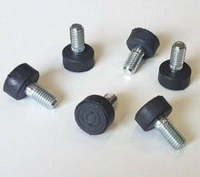 Carica l'immagine nel visualizzatore di Gallery, 50pz PIEDI PIEDE PIEDINO FILETTATO M10x20mm IN GOMMA D23x12 PER MOBILI E TELAI