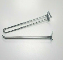 Carica l'immagine nel visualizzatore di Gallery, 5pz GANCI GANCIO PORTA BLISTER 25 CM CROMATI X PANNELLO DOGATO ARREDAMENTO NEGOZI cromo