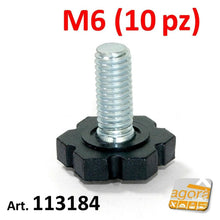 Carica l'immagine nel visualizzatore di Gallery, PIEDI PIEDE PIEDINO FILETTATO M 6 X 16 PLASTICA NERA D17 MOBILI TELAI.