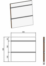 Carica l'immagine nel visualizzatore di Gallery, PANNELLO DOGATO A MISURA X ARREDAMENTO NEGOZIO ESPOSIZIONE GANCI PROFILI ALLUMINIO dettaglio