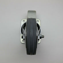 Carica l'immagine nel visualizzatore di Gallery, RUOTA GIREVOLE IN GOMMA GRIGIA DIAMETRO 100 MM 10CM CON PIASTRA 90x70MM CON FRENO E SENZA FRENO RUOTE AVO SERIE 155 - 155BIS CROMATA ANTITRACCIA ANTIFILO ANTIMACCHIA SU CUSCINETTIVISTA DALL ALTO