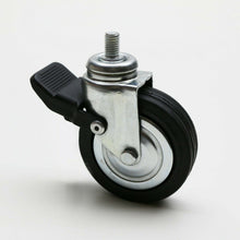 Carica l'immagine nel visualizzatore di Gallery, RUOTE RUOTA D80mm C/PERNO FILETTATO M10x15 C/FRENO CROMATA GIREVOLE ANTISCIVOLO