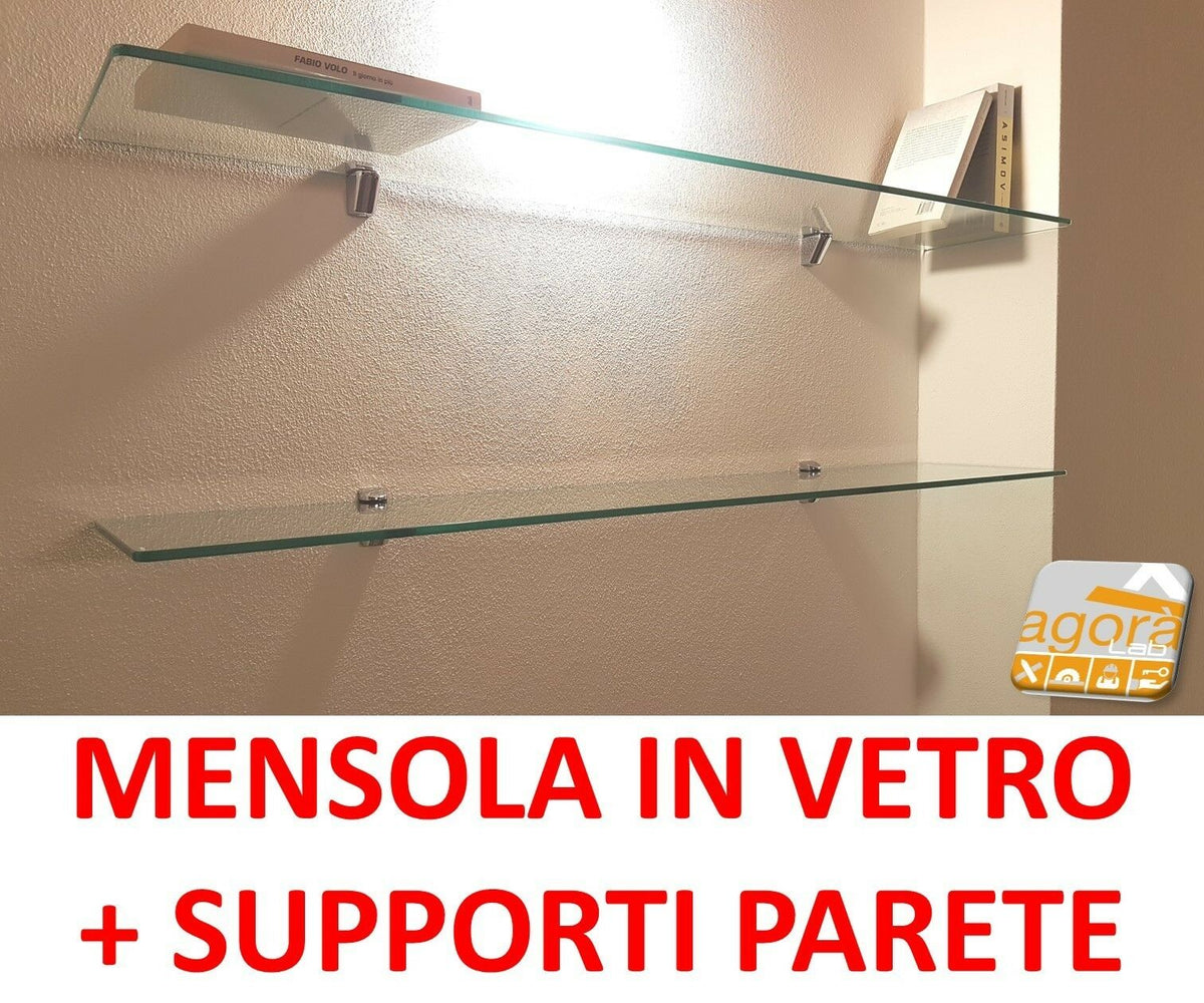 Mensola angolare con supporti in finitura cromata, per il