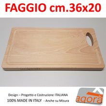 Load image into Gallery viewer, TAGLIERE PROFESSIONALE IN LEGNO MASSICCIO DI FAGGIO AL NATURALE CM. 36 X 20 X 2 - tagliere grande per alberghi hotel bar ristoranti