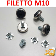 Carica l'immagine nel visualizzatore di Gallery, PIEDE REGOLABILE COMPLETO DI GRAFFA BUSSOLA PER PANNELLO MOBILE M10