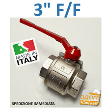 Carica l'immagine nel visualizzatore di Gallery, VALVOLA A SFERA 3" FF (FEMMINA - FEMMINA) COMPLETA DI LEVA NUOVA IDRAULICA ACQUA