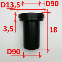 Carica l'immagine nel visualizzatore di Gallery, RACCORDI SCARICO CURVA VASI SOSPESI D90XL27,5/40 MANICOTTO PROLUNGA D90XL18 NERO manicotto