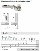 Load image into Gallery viewer, 2PZ-CERNIERA AMMORTIZZATA CUCINA FORO 35mm COLLO DIRITTO RICAMBIO SALICE WURTH BLUM sormonti