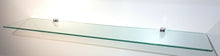 Load image into Gallery viewer, GLASS SHELF CRYSTAL SHELF CM.24X116 THICKNESS 8MM WITH SUPPORTS FOR BOOKCASE WALL