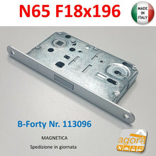 Carica l'immagine nel visualizzatore di Gallery, SERRATURA PORTA PATENT MAGNETICA B-FORTY BONAITI N65 FRONTALE 18X196MM E50 I90