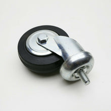 Load image into Gallery viewer, 4pz RUOTE RUOTA D80mm CON PERNO FILETTATO M10x15 C/FRENO S/FRENO CROMATA GIREVOLE vist 5