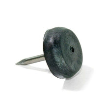 Carica l'immagine nel visualizzatore di Gallery, 32pz PIEDINO SCIVOLO CON CHIODO PLASTICA D15 NERO SOTTOSEDIA X MOBILI FELTRO