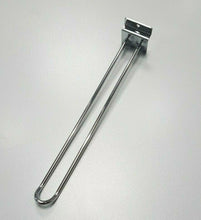 Carica l'immagine nel visualizzatore di Gallery, 5pz GANCI GANCIO PORTA BLISTER 25 CM CROMATI X PANNELLO DOGATO ARREDAMENTO NEGOZI foto