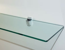 Load image into Gallery viewer, GLASS SHELF CRYSTAL SHELF CM.24X116 THICKNESS 8MM WITH SUPPORTS FOR BOOKCASE WALL