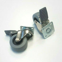 Carica l'immagine nel visualizzatore di Gallery, RUOTE RUOTA GIREVOLE Con PIASTRA DIAM.50mm (5cm) CON FRENO CROMATA GRIGIO arredamento