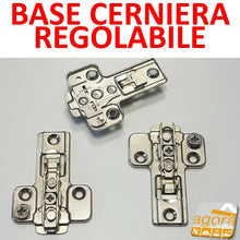 Carica l'immagine nel visualizzatore di Gallery, BASE REGOLABILE H=0 per cerniera cucina P32mm A click rapido