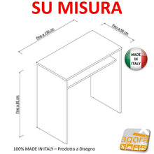 Load image into Gallery viewer, SCRIVANIA SU MISURA CON PIANETTO DIMENSIONI A SCELTA PERSONALIZZATA TABLE PIANO dimensioni