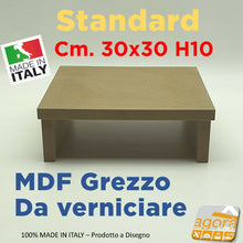 Carica l'immagine nel visualizzatore di Gallery, RIALZO MONITOR PC TV PIANETTO 30x30x10H APPOGGIO SUPPORTO MENSOLA RYX MULTIUSO MDF grezzo