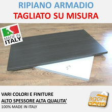 Carica l'immagine nel visualizzatore di Gallery, RIPIANO ARMADIO SU MISURA COLORE E DIMENSIONI A SCELTA CON PERNI MENSOLA PIANO