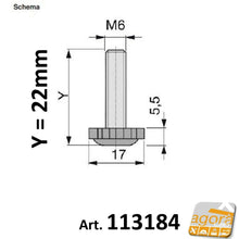 Carica l'immagine nel visualizzatore di Gallery, 100pz PIEDI PIEDE PIEDINO FILETTATO M6X16MM PLASTICA NERA D17x5 X MOBILI E TELAI scheda