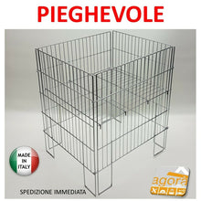 Carica l'immagine nel visualizzatore di Gallery, CESTA ESPOSITORE BANCARELLA PIEGHEVOLE IN FILO 50X60 ESPOSITRICE RIPIANO MOBILE
