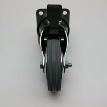 Carica l'immagine nel visualizzatore di Gallery, RUOTA GIREVOLE IN GOMMA GRIGIA DIAMETRO 100 MM 10CM CON PIASTRA 90x70MM CON FRENO E SENZA FRENO RUOTE AVO SERIE 155 - 155BIS CROMATA ANTITRACCIA ANTIFILO ANTIMACCHIA SU CUSCINETTI VISTA FRENO