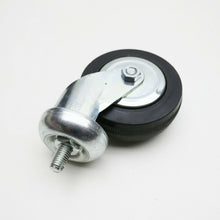 Load image into Gallery viewer, 4pz RUOTE RUOTA D80mm CON PERNO FILETTATO M10x15 C/FRENO S/FRENO CROMATA GIREVOLE vista 4