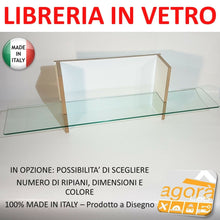 Load image into Gallery viewer, Open bookcase hanging wall storage shelf TEMPERED GLASS shelf