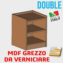 Carica l'immagine nel visualizzatore di Gallery, Comodino Tavolino Panchetta DOUBLE Servetto Pianetto Table Costruito Su misura MDF Grezzo da verniciare