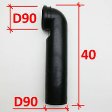 Carica l'immagine nel visualizzatore di Gallery, RACCORDI SCARICO CURVA VASI SOSPESI D90XL27,5/40 MANICOTTO PROLUNGA D90XL18 NERO quote