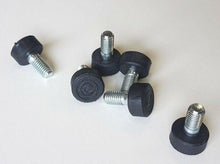 Carica l'immagine nel visualizzatore di Gallery, 50pz PIEDI PIEDE PIEDINO FILETTATO M10x20mm IN GOMMA D23x12 PER MOBILI E TELAI belli
