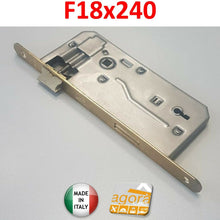 Load image into Gallery viewer, BONAITI OKAY INTERNAL DOOR LOCK PATENT KEY BRASS BRASS NEW FRONT F18X240MM SX DX 588 ORIGINAL