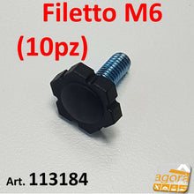 Carica l'immagine nel visualizzatore di Gallery, 10pz PIEDI PIEDE PIEDINO FILETTATO M6X16MM PLASTICA NERA D17x5 X MOBILI E TELAI