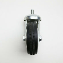 Load image into Gallery viewer, 4pz RUOTE RUOTA D80mm CON PERNO FILETTATO M10x15 C/FRENO S/FRENO CROMATA GIREVOLE vista 2