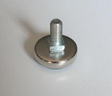 Load image into Gallery viewer, 10 PZ PIEDI PIEDE PIEDINO FILETTATO M10X20MM NICHELATO IN GOMMA D35 PER MOBILI E TELAI acciaio