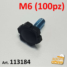 Carica l'immagine nel visualizzatore di Gallery, 100pz PIEDI PIEDE PIEDINO FILETTATO M6X16MM PLASTICA NERA D17x5 X MOBILI E TELAI foto