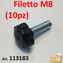 Carica l'immagine nel visualizzatore di Gallery, 10pz PIEDI PIEDE PIEDINO FILETTATO M8x28MM PLASTICA NERA D22x10 X MOBILI TELAI top