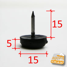 Carica l'immagine nel visualizzatore di Gallery, scivolo con chiodo per mobili e sedie nero plastica