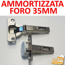 Load image into Gallery viewer, 2PZ-CERNIERA AMMORTIZZATA CUCINA FORO 35mm COLLO DIRITTO RICAMBIO SALICE WURTH BLUM