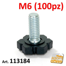 Carica l'immagine nel visualizzatore di Gallery, 100pz PIEDI PIEDE PIEDINO FILETTATO M6X16MM PLASTICA NERA D17x5 X MOBILI E TELAI