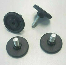 Carica l'immagine nel visualizzatore di Gallery, 4piedi PIEDINO REGOLABILE D 50 FILETTATO M10x25MM IN PLASTICA NERA X TAVOLI E TELAI