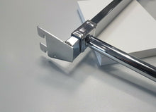 Carica l'immagine nel visualizzatore di Gallery, 25pz GANCI DIRITTI BROCHE ATTREZZATURA NEGOZI 35 CM CROMATI MENSOLA ATTACCO TUBOLARE VISTA 3